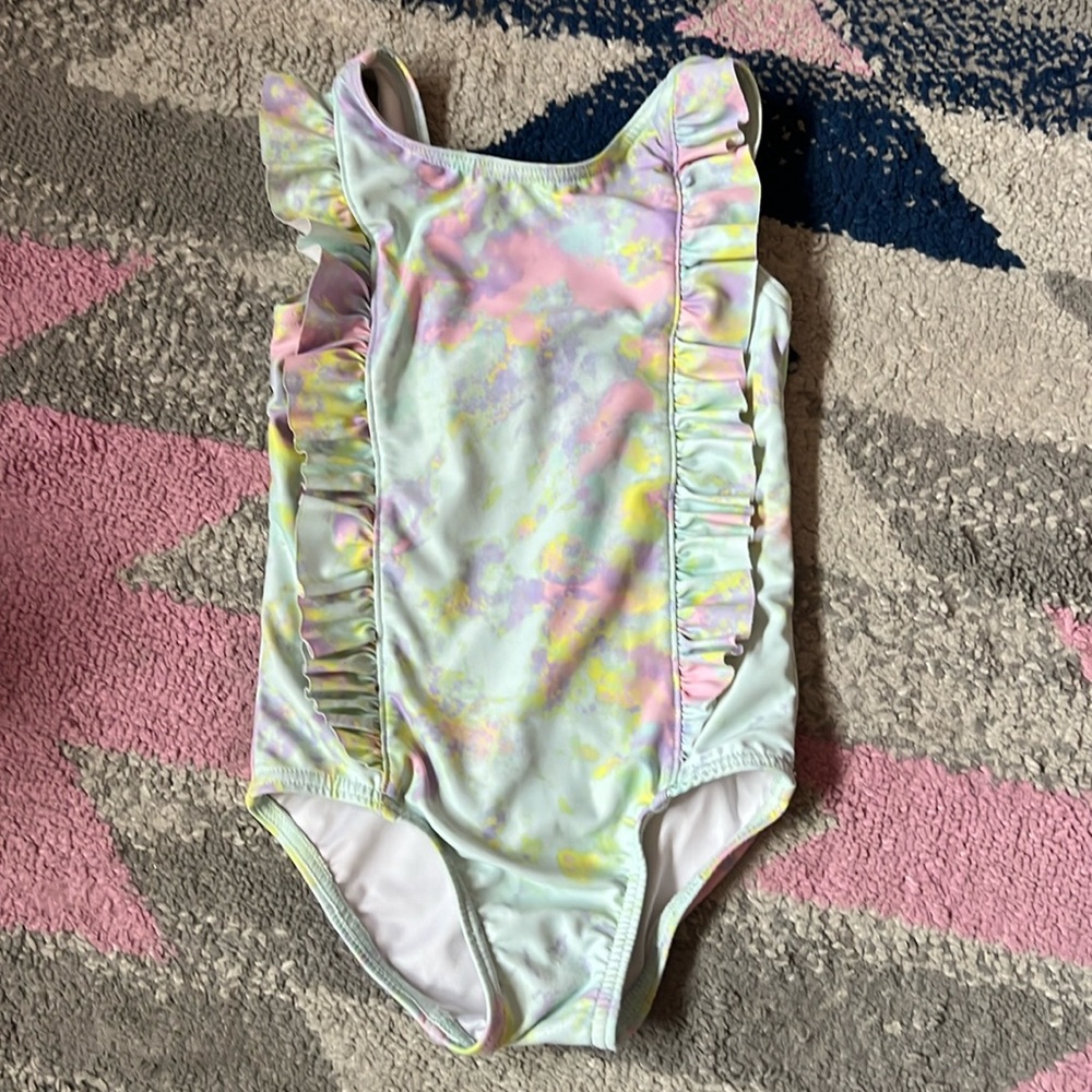 Tucker + Tate ruffle tie-dye one piece swimsuit